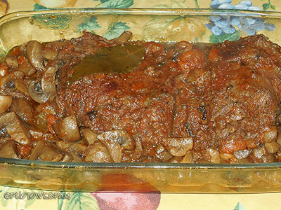 brasato funghi e polenta
