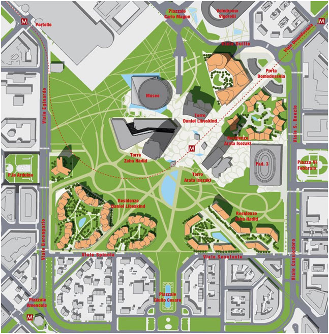mappa progetto City Life